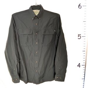 Field & Stream Black Charcoal Button-down Fishing Camping Shirt Medium